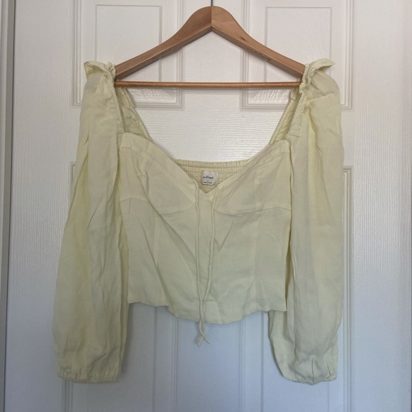 Wilfred Novella Top Long Sleeve Blouse LIGHT YELLOW - Picture 2 of 9